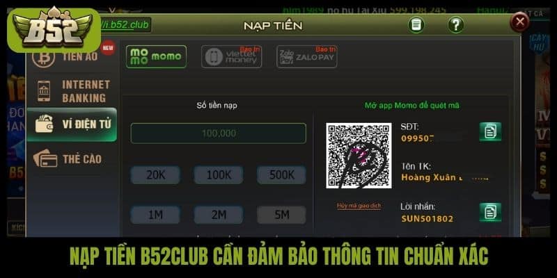 Nạp tiền B52club nhanh chóng tiện lợi và bảo mật nhất - kotx