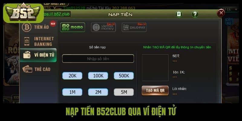 Nạp tiền B52club nhanh chóng tiện lợi và bảo mật nhất - kotx