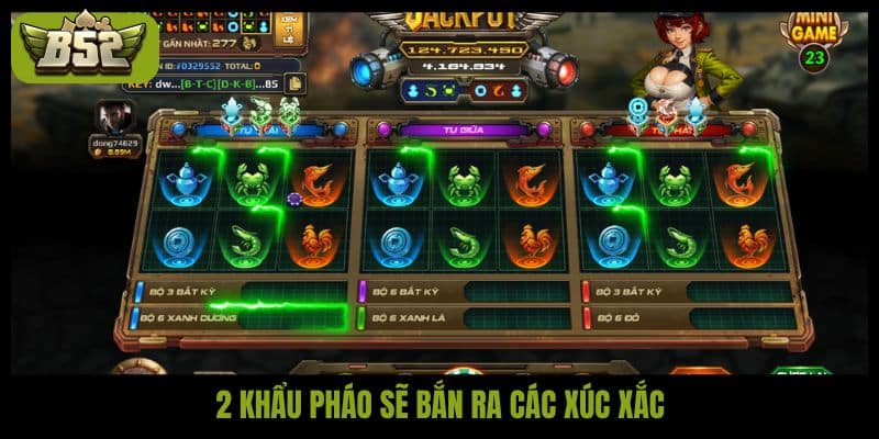 Bầu cua song pháo - Lắc hình xúc xắc phiên bản đại bác - kotx